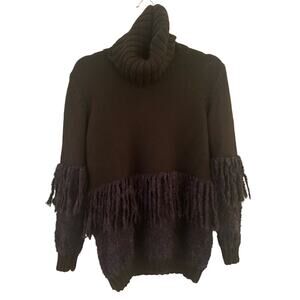 Rodebjer Alpaca Fringe Black and Blue Sweater Size XS